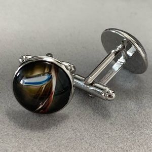 Round Ironman Cuff Links